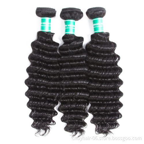 Wholesale Price 8A Deep Wave Bundles With Closure Brazilian Hair Weave Bundles With Closure Human Hair Bundles With Closure